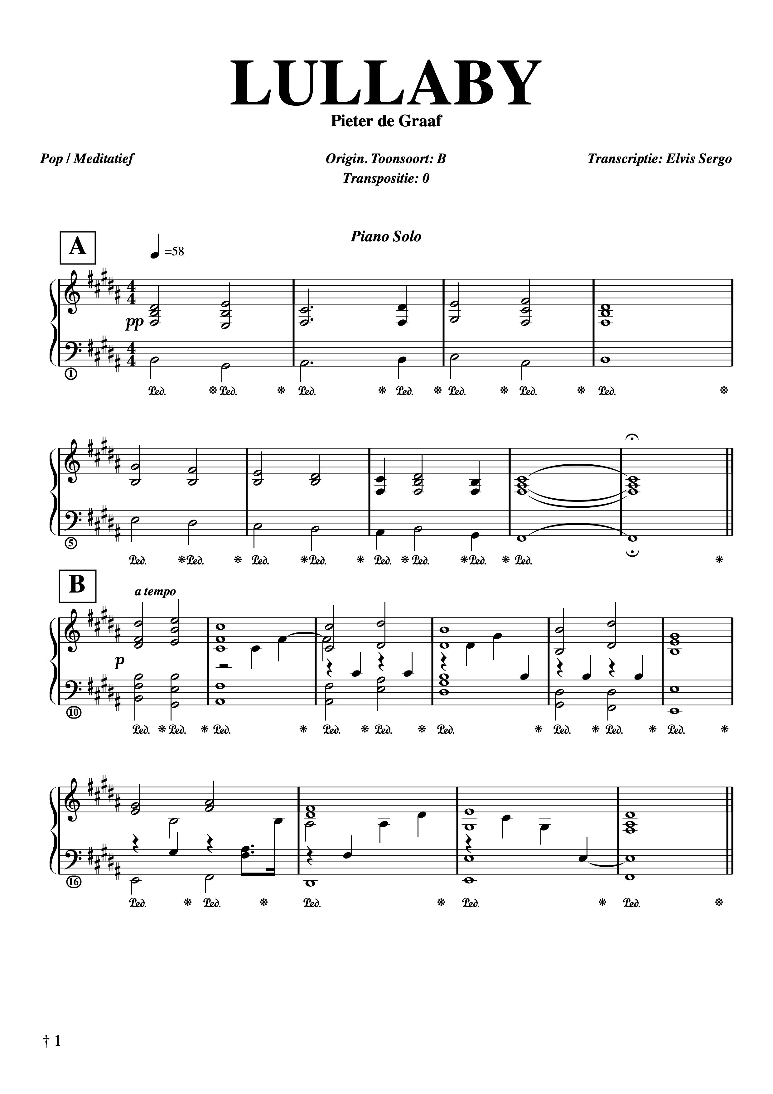 Lullaby - Sheet Music