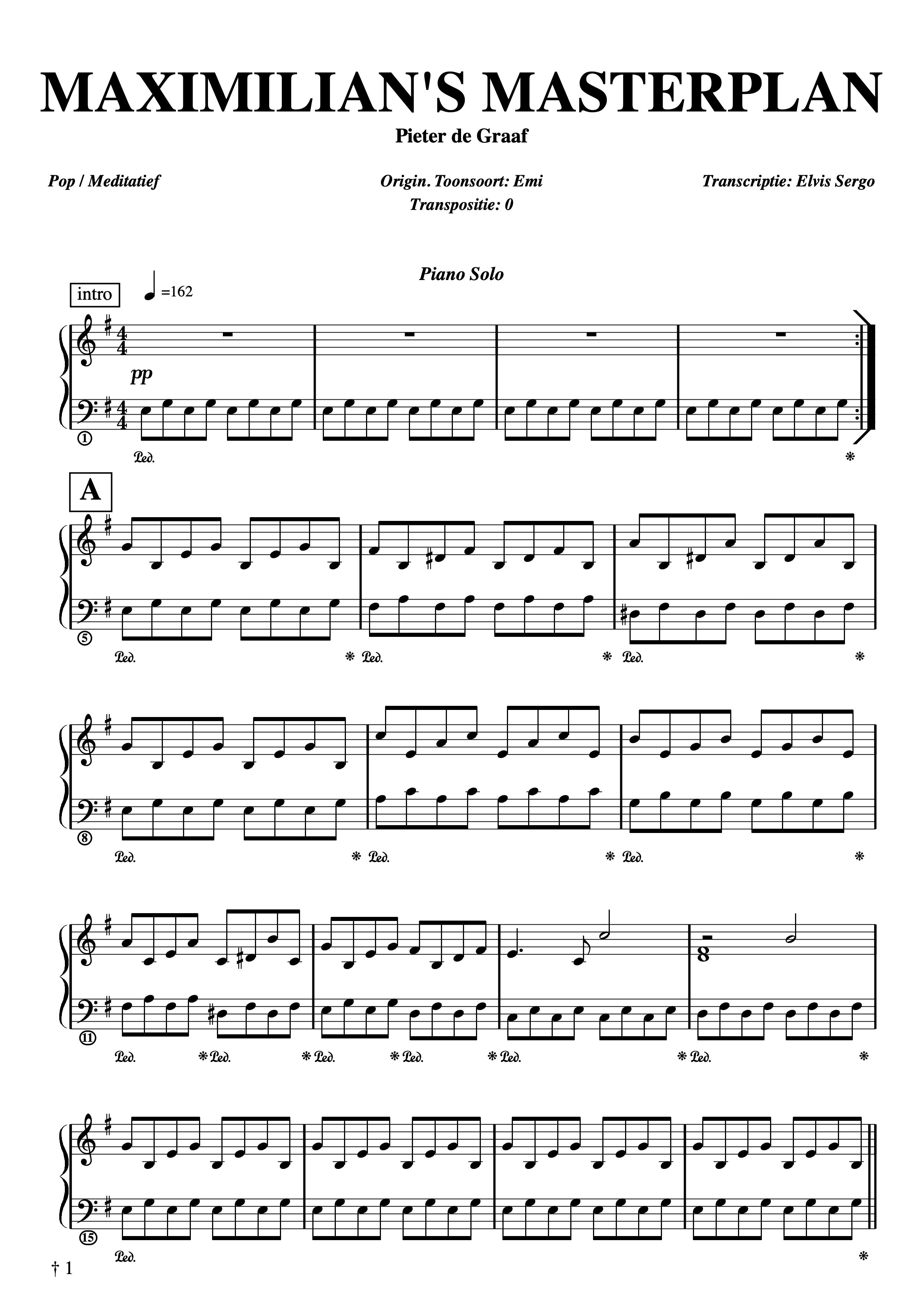 Maximilian's Masterplan - Sheet music